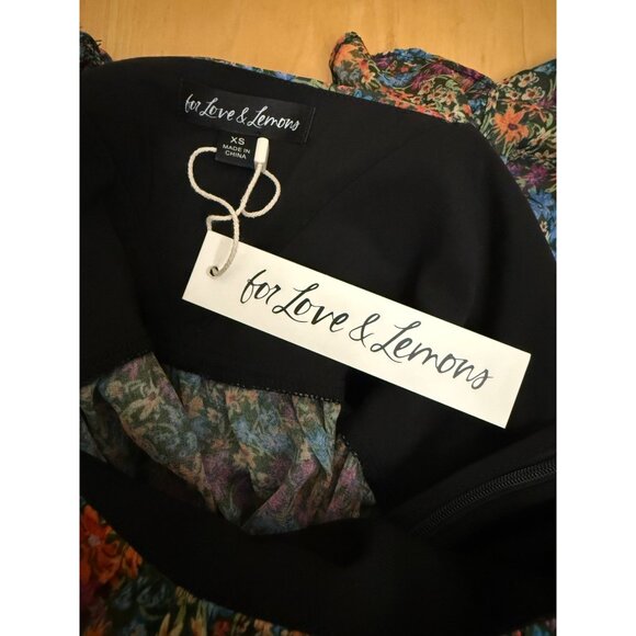 For Love & Lemons Brittany Floral Print Boho Long Sleeve Midi Dress NWT XS - Picture 6 of 11